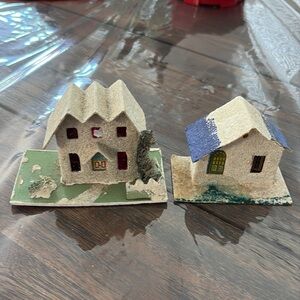 Vintage Miniature mica Putz house Cardboard Houses